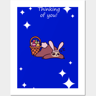 Thinking of You - Easter Bunny Sloth Posters and Art